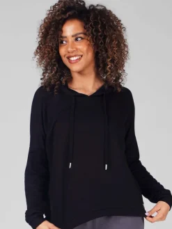 Pineapple Dip Hem Hoodie Black Online