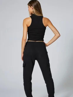 Pineapple Black High Neck Barbarella Sleeveless Top Online