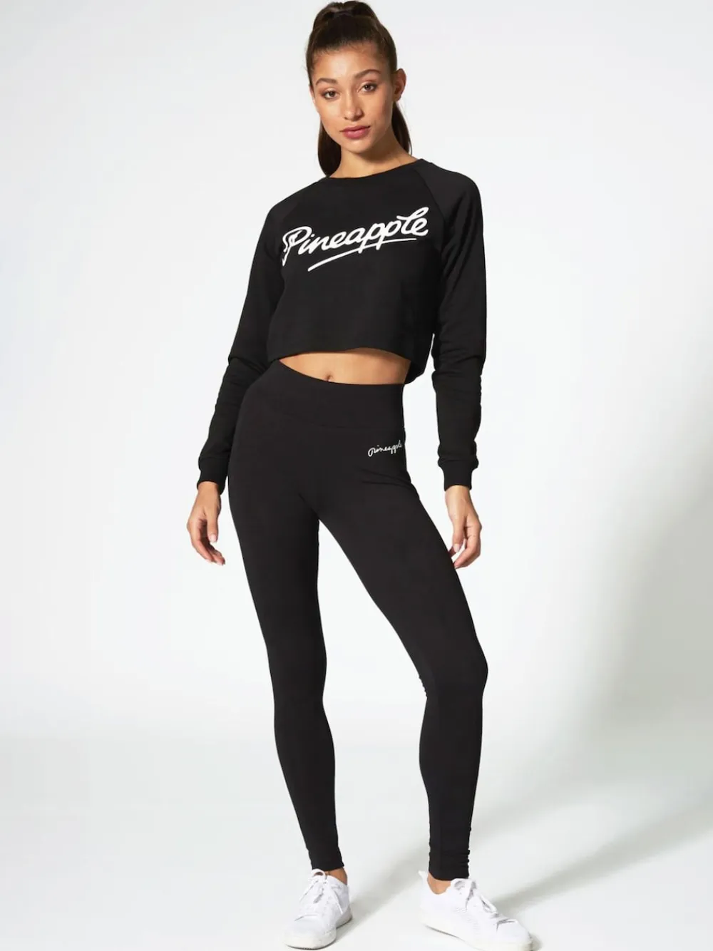 Pineapple Black Petite Womens Wide Waistband Leggings Best