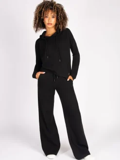 Pineapple Black Womens Super Cosy Wide Leg Joggers Best