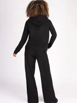 Pineapple Black Womens Super Cosy Wide Leg Joggers Best