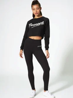 Pineapple Womens Wide Waistband Leggings Black Best