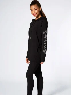 Pineapple Dark Black Longline Hoodie Clearance
