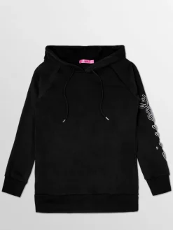 Pineapple Dark Black Longline Hoodie Clearance