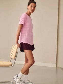 Next Active Crew Neck Lightweight Short Sleeve T-Shirt Pink Best