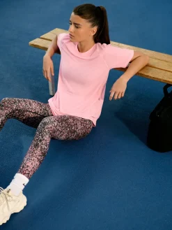 Next Active Crew Neck Short Sleeve T-Shirt Pink Discount