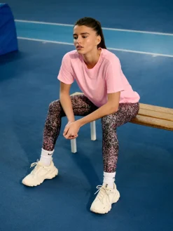 Next Active Crew Neck Short Sleeve T-Shirt Pink Discount