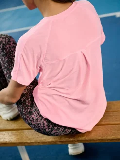 Next Active Crew Neck Short Sleeve T-Shirt Pink Discount