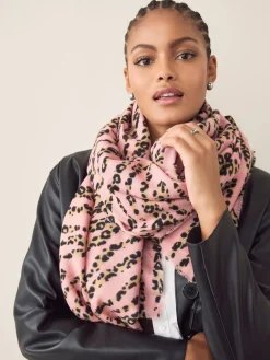 Next Pink Animal Midweight Scarf