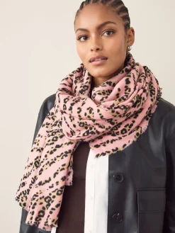 Next Pink Animal Midweight Scarf