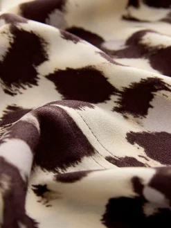 Next Pink Animal Print Long Sleeve V-Neck Blouse Clearance