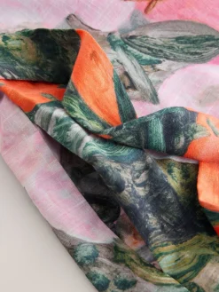 Next Pink Benjamin Macgregor Scene Print Satin Dressing Gown Outlet