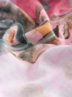 Next Pink Benjamin Macgregor Scene Print Satin Dressing Gown Outlet