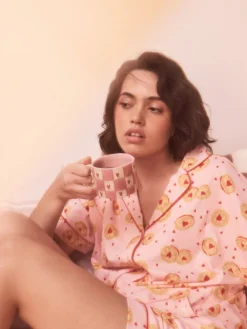 Next Pink Biscuit Jersey Button Through Short Pyjamas Set Best