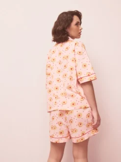 Next Pink Biscuit Jersey Button Through Short Pyjamas Set Best