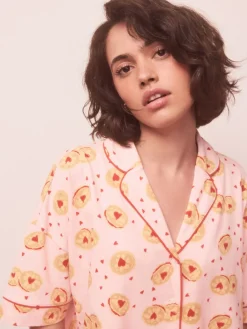 Next Pink Biscuit Jersey Button Through Short Pyjamas Set Best