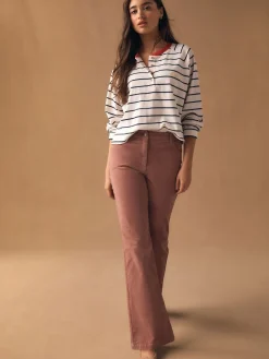 Next Cord Bootcut Trousers Pink Online