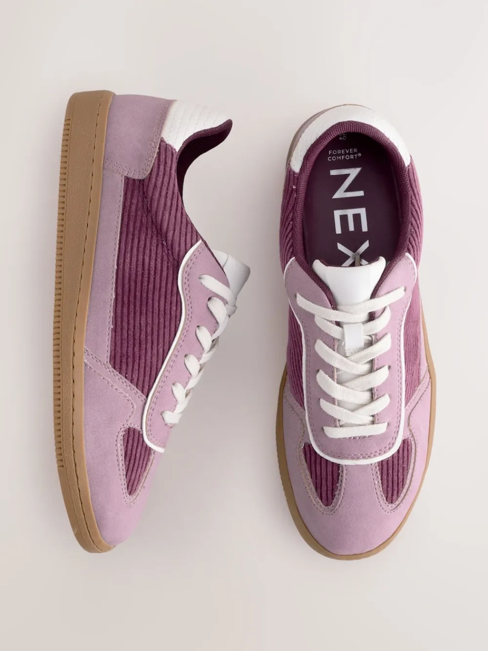 Next Pink Cord Forever Comfort® Lace-Up Trainers Hot