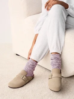 Next Cotton Slub Slouchy Ankle Socks 3 Pack Pink New