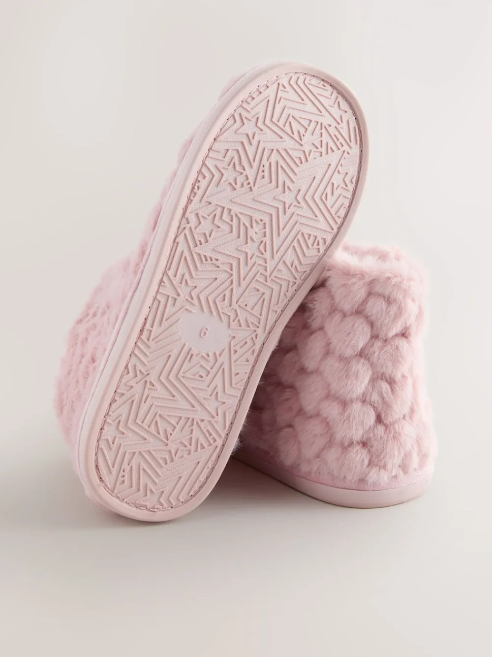Next Faux Fur Heart Slipper Boots Pink Best