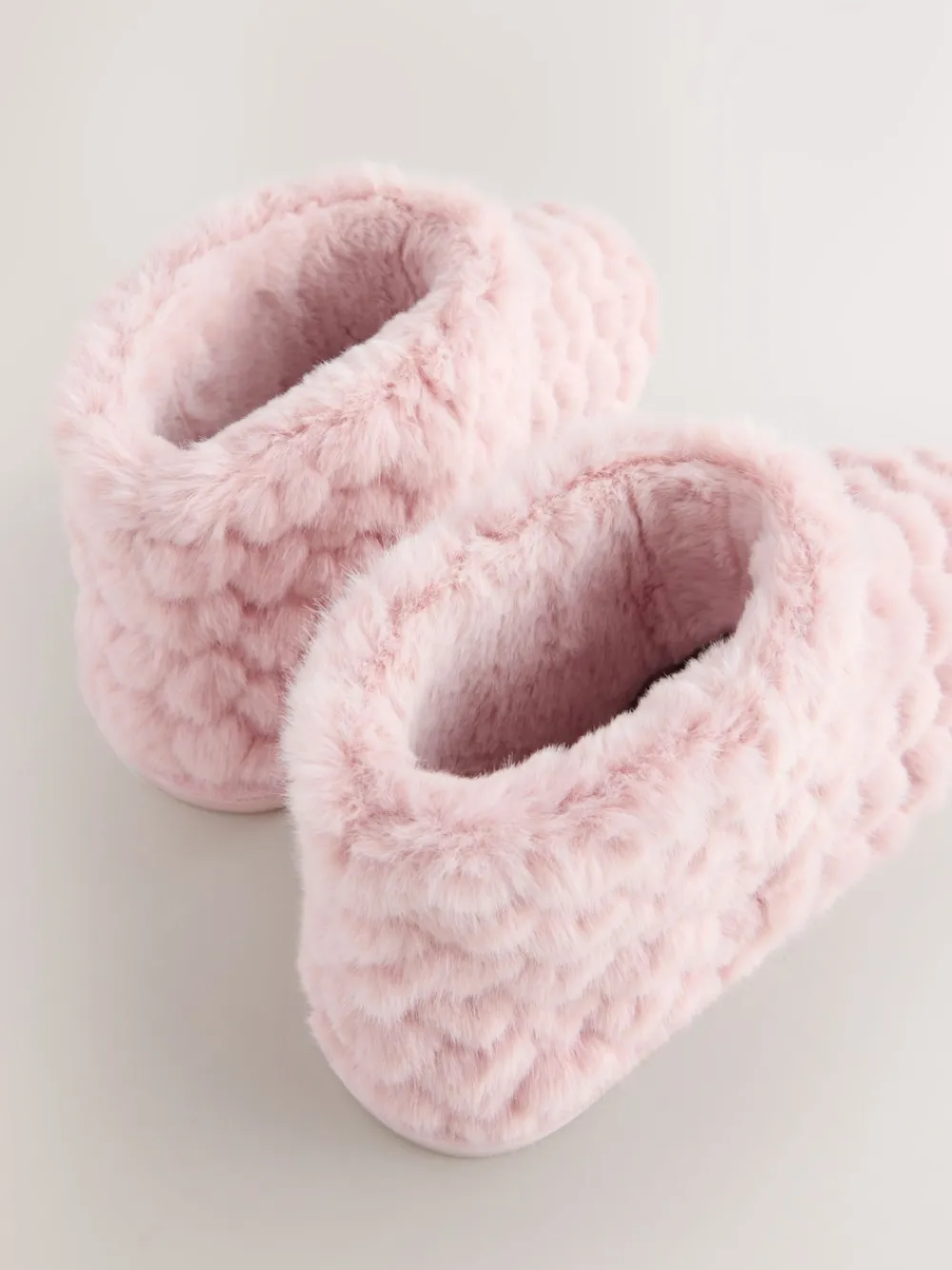 Next Faux Fur Heart Slipper Boots Pink Best