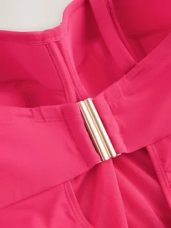 Next F-K Ultimate Support Tummy Control Wired Bandeau Swimsuit Pink Outlet