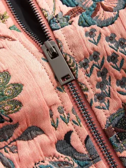 Next Floral Jacquard Bomber Jacket Pink Outlet