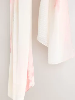 Next Pink Floral Print Plisse Lightweight Scarf Sale