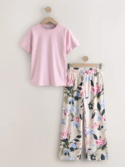 Next Pink Floral Short Sleeve Pyjamas