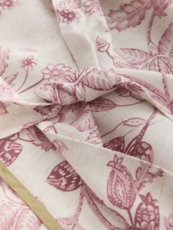 Next Pink Floral Viscose/Linen Blend Dressing Gown Discount