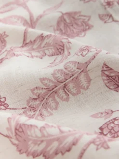 Next Pink Floral Viscose/Linen Blend Dressing Gown Discount