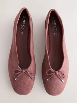 Next Forever Comfort® Suede High Cut Ballet Flats Pink Clearance