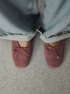 Next Forever Comfort® Suede High Cut Ballet Flats Pink Clearance