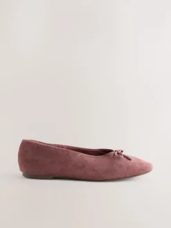 Next Forever Comfort® Suede High Cut Ballet Flats Pink Clearance