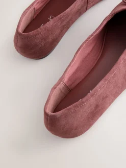 Next Forever Comfort® Suede High Cut Ballet Flats Pink Clearance
