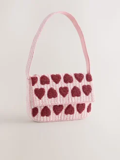 Next Pink Heart Beaded Shoulder Bag Sale