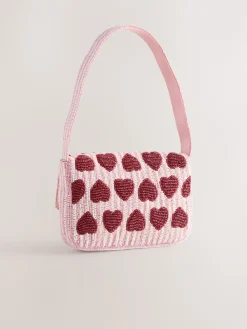 Next Pink Heart Beaded Shoulder Bag Sale