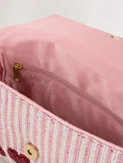 Next Pink Heart Beaded Shoulder Bag Sale