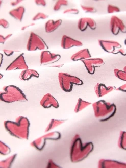 Next Cotton Short Set Pyjamas Pink Heart Outlet