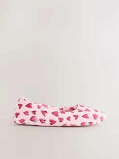 Next Pink Hearts Ballet Slippers Hot