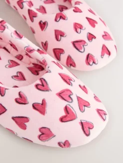 Next Pink Hearts Ballet Slippers Hot
