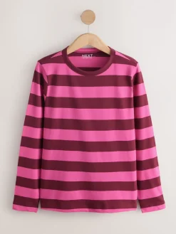 Next Long Sleeve Crew Neck T-Shirts 5 Pack Pink New