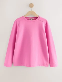 Next Pink Long Sleeve Heavyweight Crew Neck T-Shirt Outlet