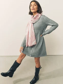 Next Pink Marble Foil Lightweight Scarf Online