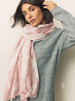 Next Pink Marble Foil Lightweight Scarf Online