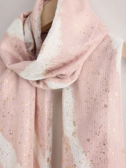 Next Pink Marble Foil Lightweight Scarf Online