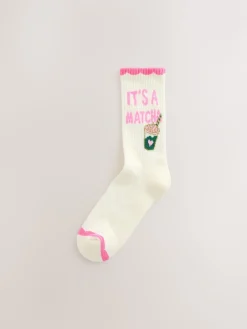 Next Pink Matcha Cushion Sole Sports Ankle Socks 3 Pack Online