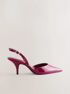 Next Forever Comfort® Pointed Toe Curvy Slingback Heels Pink Patent Online