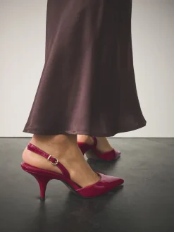 Next Forever Comfort® Pointed Toe Curvy Slingback Heels Pink Patent Online