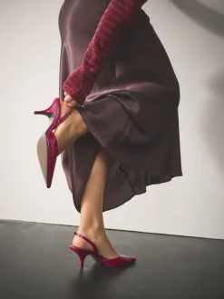 Next Forever Comfort® Pointed Toe Curvy Slingback Heels Pink Patent Online